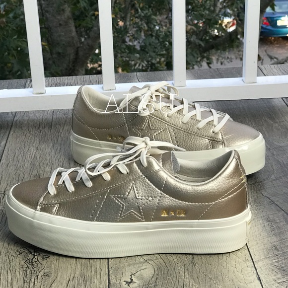 Converse One Star Platform Light Gold W AUTHENTIC - Picture 4 of 8